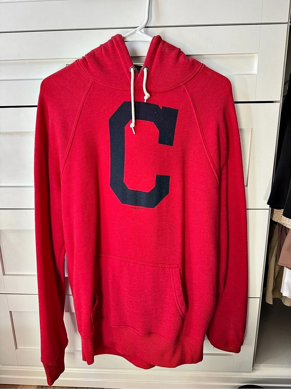 Cleveland Guardians Hoodie Color Red Navy Logo Size Medium